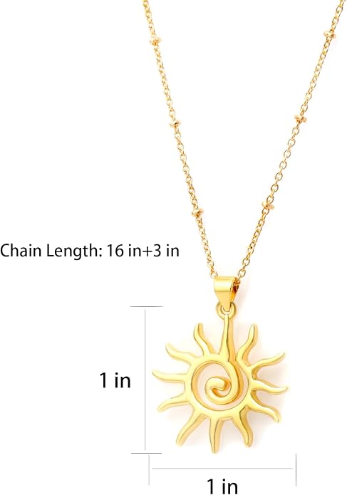 14K Gold Plated Paper Clip Chain Link Necklace Satellite Cross Key Starfish Turquoise Heart Necklace for Women