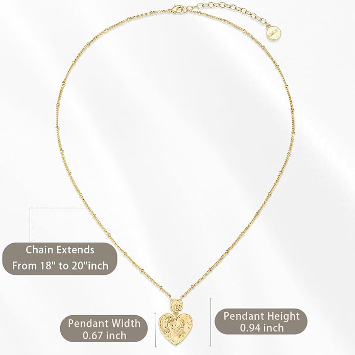 Miss mimi CZ Pendant Necklace, Golden Yellow Princess Cut or Crescent Moon, 18K Gold Plated, Adjustable 16” or 18 + 2”in Chain, Celestial & November Birthstone Citrine Style