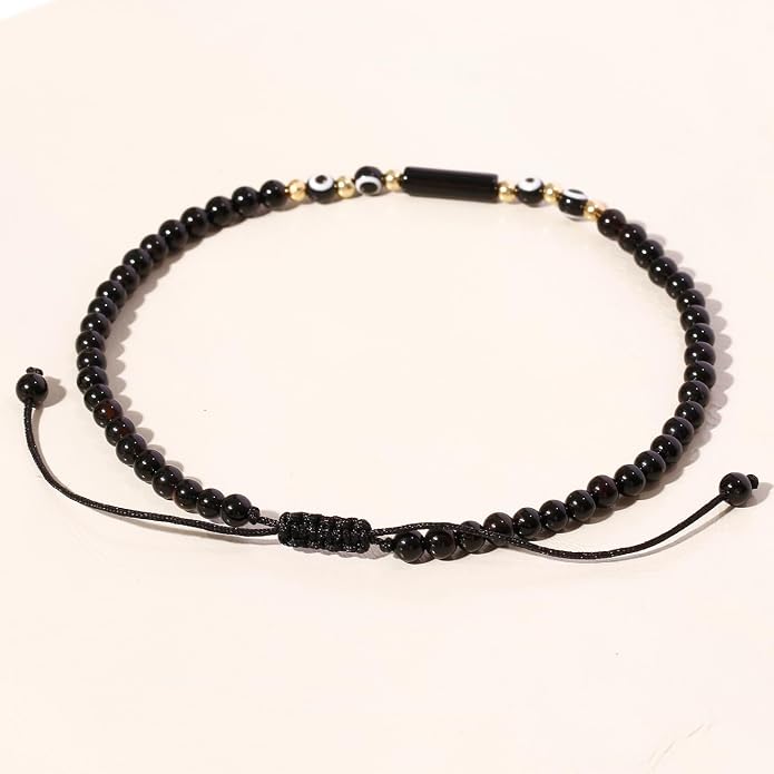 Spiritual Agate Evil Eye Beaded Anklet Protection Beach Jewelry
