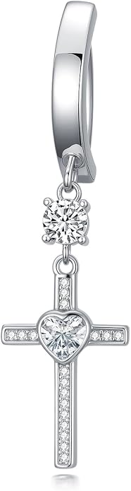 Butterfly Cross Shark Belly Button Ring 925 Sterling Silver Clicker Belly Rings Dangle Navel Ring Hypoallergenic Navel Piercing Belly Piercing Jewelry Gifts for Women