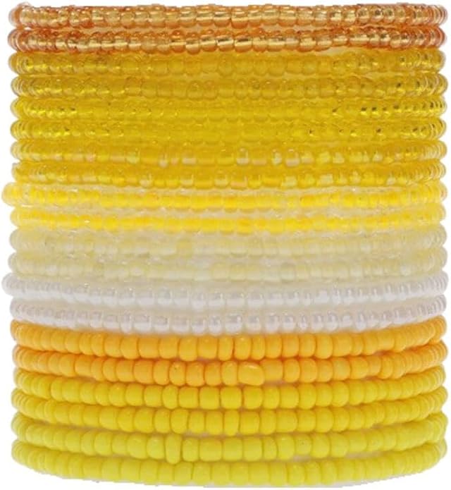 Fuqimanman2020 18Pcs Boho Stackable Beaded Bracelets for Women Colorful Handmade Multilayered Rice Beads Anklets Set Summer Beach Bohemian Jewelry Gift
