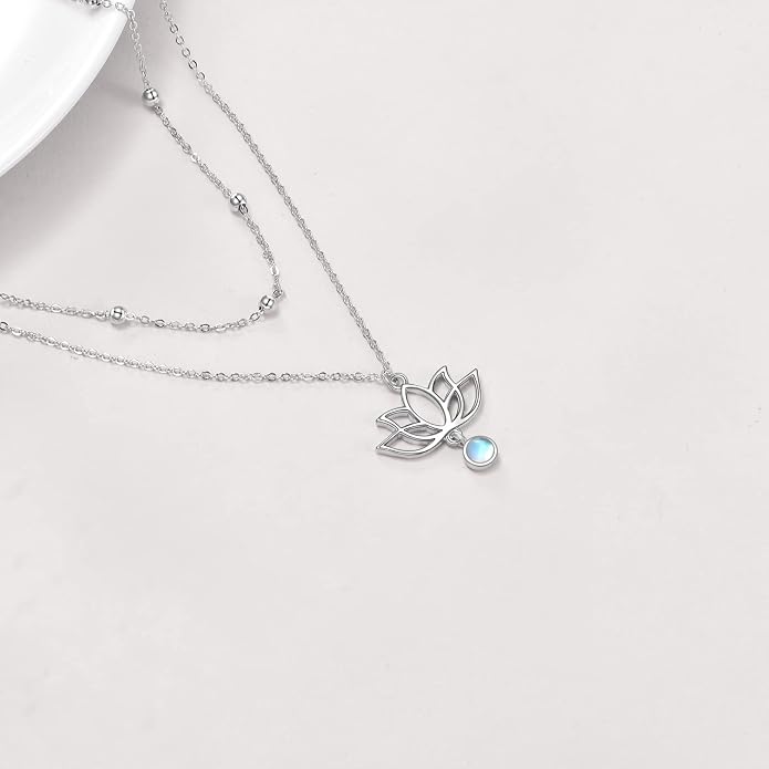 MONGAS Tree of Life/Infinity Cross/Lock and Key/Lotus/Hamsa/Horse/Strawberry/Opal/Lariat/Dragonfly/Heart/Violin Layered Necklace Sterling Silver for Women