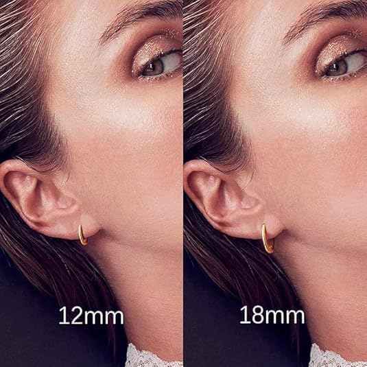 14K Gold Huggie Hoop Earrings for Women - Small Minimalist Earrings