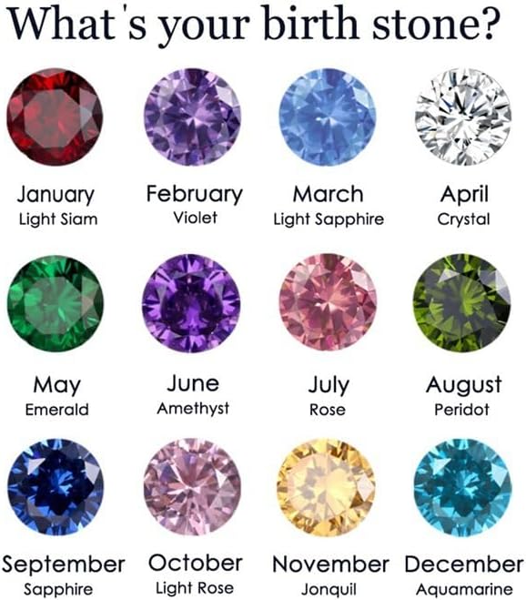 Gold Birthstone Rings for Women 14k Gold Plated Stainless Steel Stackable Ring Dainty Gold Zirconia Ring Engagement Wedding Promise Rings Gemstones Personalized Jewelry