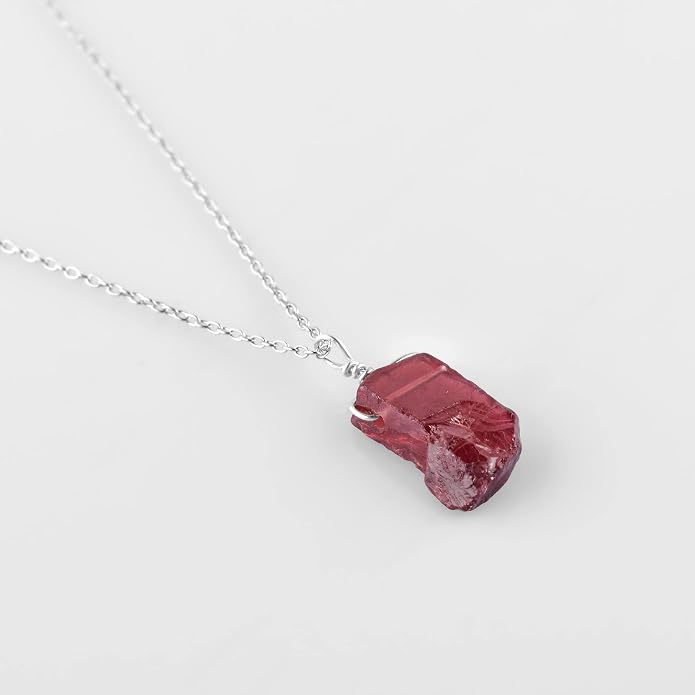 Natural Gemstone Pendant Necklace for Women Handmade Birthstone Healing Crystal Jewelry Chain 20" Stone Birthday Christmas Wedding Gifts for Her