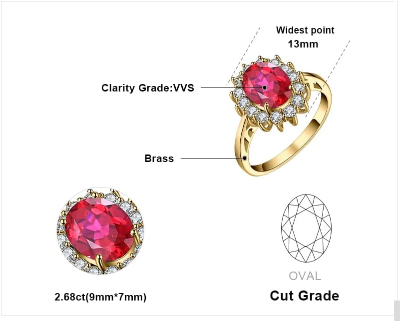 JewelryPalace Princess Diana Kate Middleton Class Gemstone Birthstone Sapphire Halo Engagement Rings for Women, Anniversary 14K White Yellow Rose Gold Plated 925 Sterling Silver Promise Rings for Her