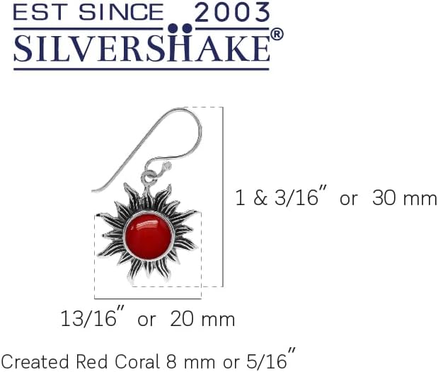 Silvershake 8mm Round Shape 925 Sterling Silver Sun Ray Inspired Dangle Hook Earrings