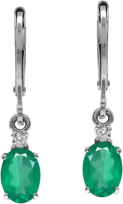 Silvershake White Gold Plated 925 Sterling Silver Leverback Earrings