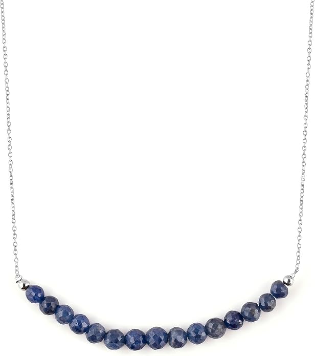 Natural Gemstone Dainty Pendant Necklace for Women Handmade Crystal Jewelry 925 Sterling Silver 18 Inch Chain Healing Chakra Christmas Birthday Gift for Her