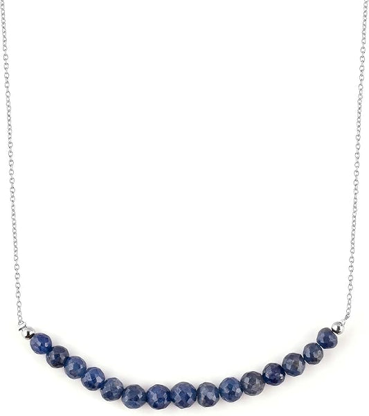 Natural Gemstone Dainty Pendant Necklace for Women Handmade Crystal Jewelry 925 Sterling Silver 18 Inch Chain Healing Chakra Christmas Birthday Gift for Her