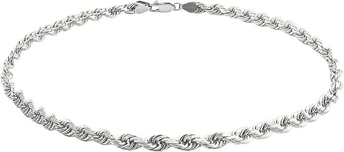 Savlano 925 Sterling Silver Solid Italian Figaro, Rope,Herringbone, Curb, Ball Bead, Snake, Mariner Chain Anklet for Women, Comes in 0.8mm - 5mm With Gift Box
