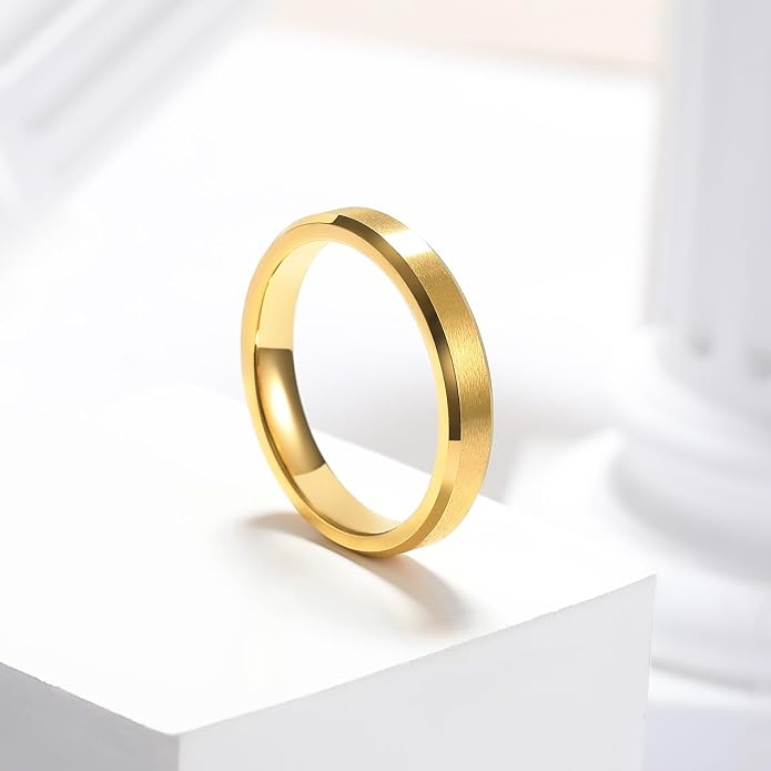 King Will Tungsten Men's Wedding Ring - Available in 6mm to 10mm, Black/Silver, Matte Finish, Beveled Polished Edge, Comfort Fit