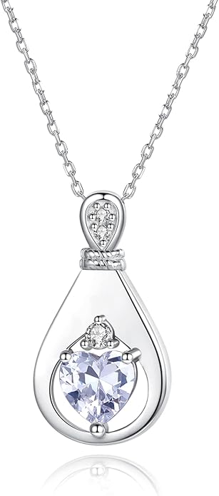 Cremation Jewelry 925 Sterling Silver Teardrop Urn Necklace for Ashes Heart Shape Memorial Keepsake Pendant for Human Ashes for Women Gift
