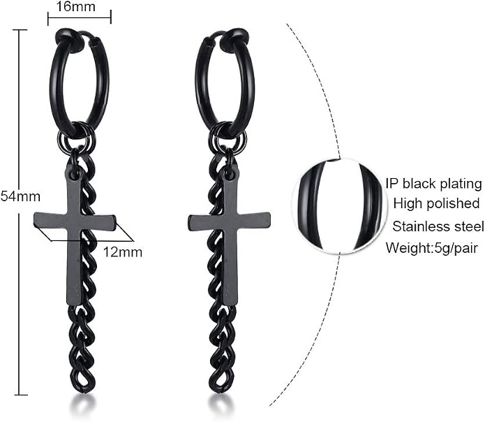 VNOX Unisex Vinatge Stainless Clip On Earrings Non Piercing Feather Charm Dangle Hinged Stud Earrings for Men Women Teen