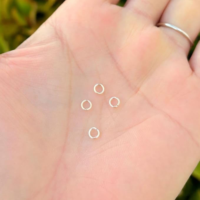 50pcs Adabele Real 1/20 14K Gold Filled Open Jump Rings 4mm (0.16 Inch) Small O Ring Connector (0.64mm/22 Gauge)