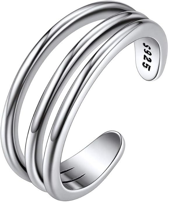 ChicSilver 925 Sterling Silver Toe Ring Minimalist Hypoallergenic Adjustable Band Ring Summer Beach Bare Foot Jewelry