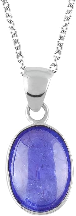 Natural Gemstone Pendant Necklace for Women, Healing Stone Chakra Crystal Birthstone 925 Sterling Silver Chain 18 Inch Birthday Christmas Gifts