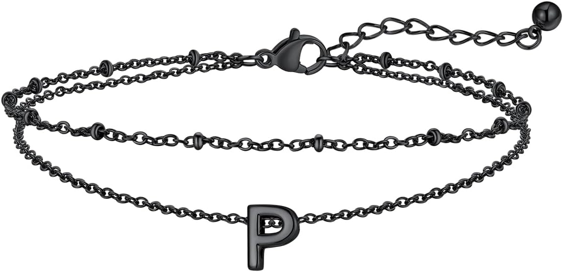 FaithHeart Initial Ankle Bracelets for Women, Waterproof 14k Gold Plated Initial Anklets Non Tarnish Stainless Steel Cute Layered Anklet Summer Beach Jewelry