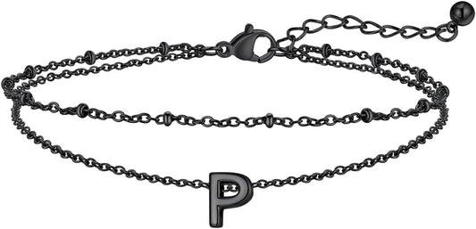 FaithHeart Initial Ankle Bracelets for Women, Waterproof 14k Gold Plated Initial Anklets Non Tarnish Stainless Steel Cute Layered Anklet Summer Beach Jewelry