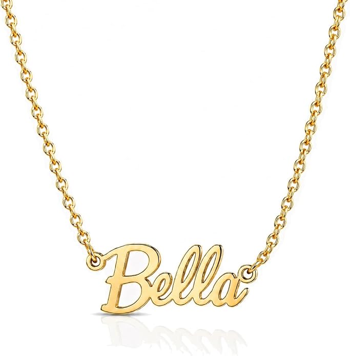 MOMOL 18K Gold Plated Stainless Steel Name Necklace Personalized Custom Name Necklace Customized Nameplate Necklace for women