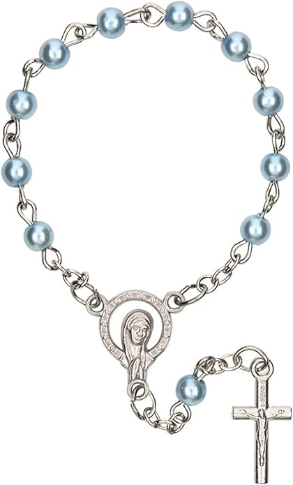 Autom Bulk Rosaries One Decade Rosary Prayer Bead Bracelets with Centerpiece and Crucifix