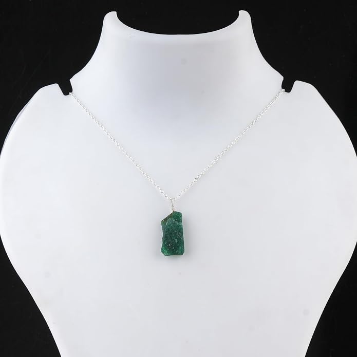 Natural Raw Gemstones Pendant Necklace, Rough Stones Dainty Jewelry, Handmade Bohemian Jewelry, Silver Plated Chain, Healing Crystals, Christmas Gift for Women