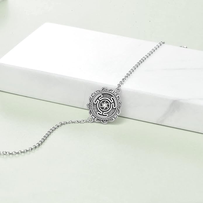 CRMAD Moonstone Moon/Star/Daisy/Turquoise/Rose Flower/Cat/Star/Hecate/Airplane/Pearl/Chakra/Rose Pearl/Butterfly/Wave/Starfish Anklet for Women Sterling Silver Anklet Irish Jewelry