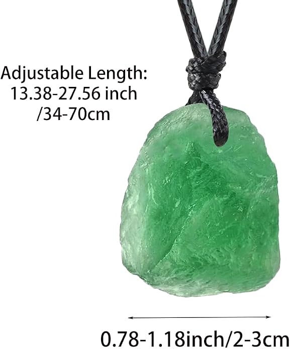 Natural Raw Crystal Necklace for Women Irregular Stone Necklaces Spiritual Gemstone Pendant with Adjustable Rope