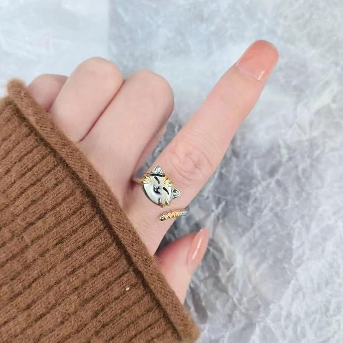 Fidget Ring Anxiety Spinner Ring Open Adjustable Sunflower Star Moon Windmill Butterfly Rings Daisy Stress Relieving Fidget Women Cubic Zirconia Anti Stress Mood Rotate Inspirations Jewelry