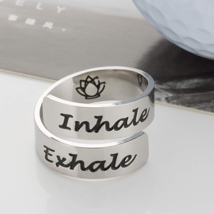 Inspirational Motivational Adjustable Ring Personalized Stainless Steel Spiral Wrap Twist Rings Encouragement Statement Graduation Jewelry Birthday Gifts for Women Teengirls.