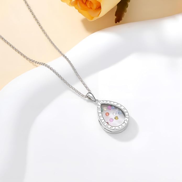 PELOVNY Locket Necklace That Holds Pictures 925 Sterling Silver Photo Locket Pendant Birthday Christmas Memorial Jewelry Gifts for Women Men