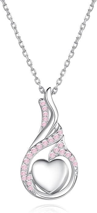 Cremation Jewelry 925 Sterling Silver Teardrop Urn Necklace for Ashes Heart Shape Memorial Keepsake Pendant for Human Ashes for Women Gift