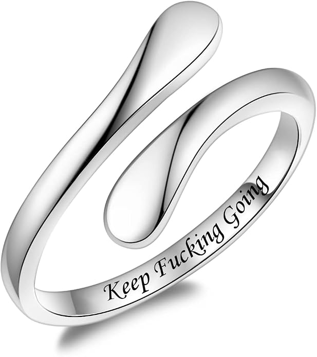 Fookduoduo 925 Sterling Silver Ring Inspirational Jewelry adjustable Wrap Open Rings for Women
