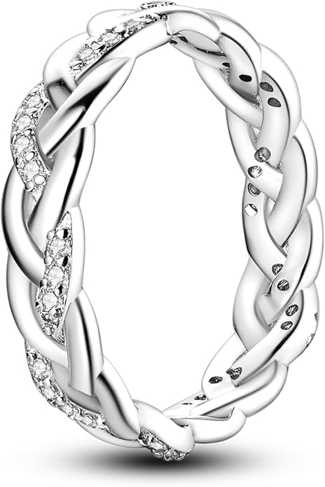 925 Sterling Silver Rings for Women | Elegant Dainty Hoop & Band Rings with 5A Cubic Zirconia | Daily Wear Jewelry with Gift Bag (Sizes 6-9)