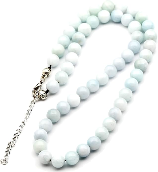 Natural Gemstone Beaded Choker Necklace | 8mm Handmade Adjustable Jewelry for Men & Women | Chakra Balancing Crystal Necklace | Spiritual Gift | Macrame Cord with Extender