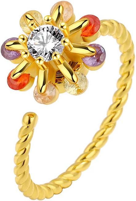Sunflower Fidget Ring for Women Spinning Rings Adjustable Anxiety Ring for Teens Birthday Gift for Daughter Mom You Are My Sunshine Spinner Rings