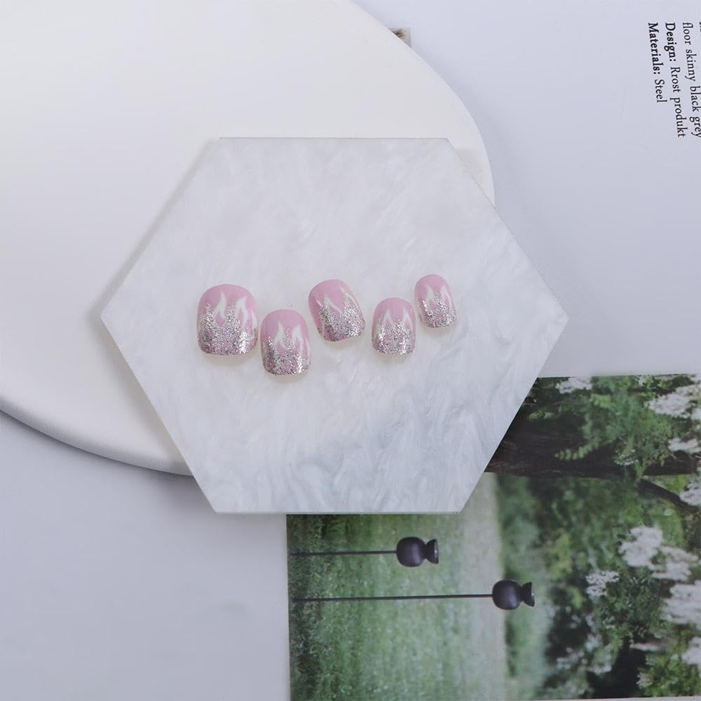 2pcs Nail Art Palette, False Nail Tips Display Board, Nail Art Painting Mixed Color Palette, Nail Art Display Cosmetic Mixing Tools (Hexagon/Square)