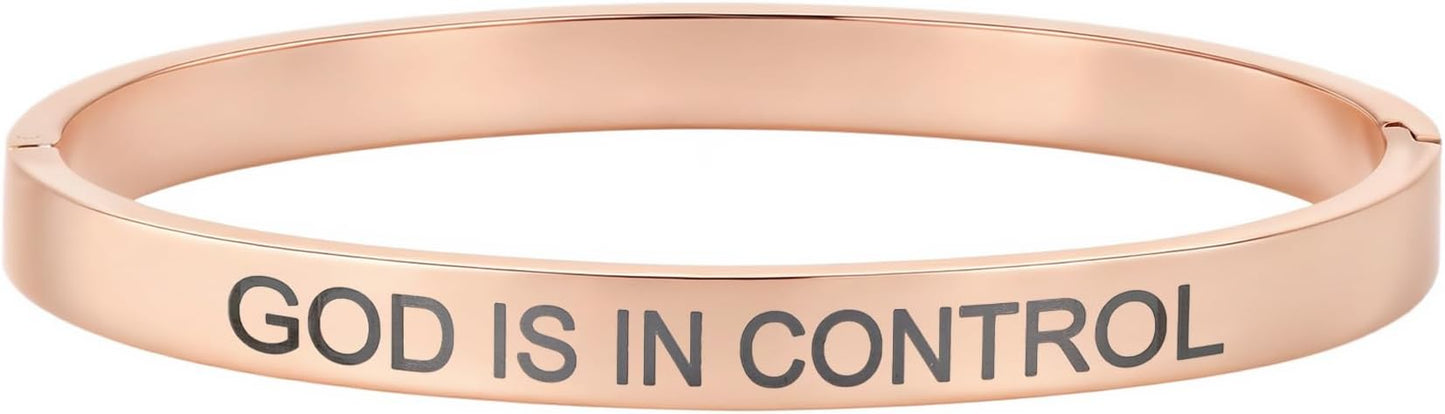 Inspirational Christian Bracelet for Women, Oval Engraved Bible Verse Love Bangle Cuff, Faith Scripture Jewelry, Religious Encouragement Gift for Mom Daughter Sister Friend