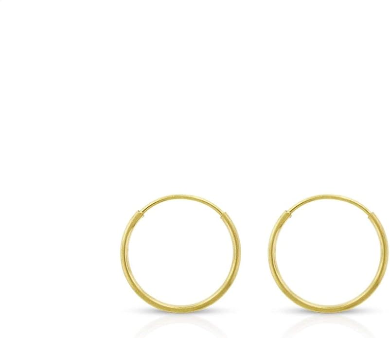 14k Solid Gold Endless Hoop Earrings, 14k Gold Thin Hoop Earrings, Cartilage Earrings, Helix Earring, Nose Hoop, Tragus Earring, 100% Real 14k Gold