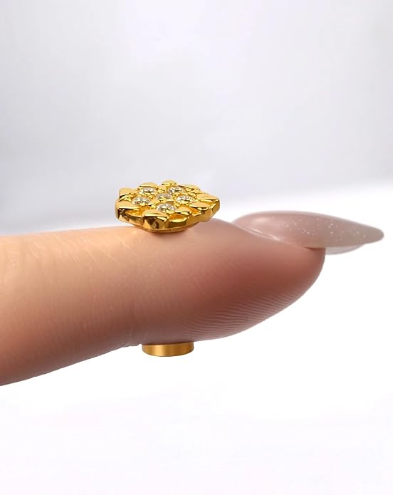 18K Gold Plated Moissanite Nugget Earrings for Men, 13.5MM Big Magnetic Stud Earring for Non-piercing Ear Sterling Silver Fake Clip On Diamond Earrings Hip Hop D VVS1 Certified 0.6CT