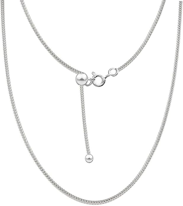 LeCalla 925 Sterling Silver Italian Jewelry Adjustable Chain Necklace, Sliding Bolo Chain Necklace for Women Slider Chain 14 to 24 Inch.