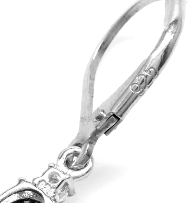 Silvershake White Gold Plated 925 Sterling Silver Leverback Earrings