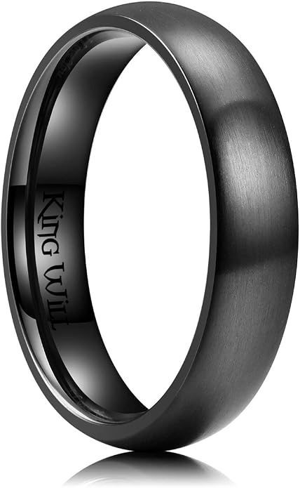 King Will Titanium Wedding Band for Men Women-Sliver/Black/Gold Plated Pure Titanium Wedding Ring, 3-9mm Widths Available Brushed Matte Design Comfort Fit Size 4-16