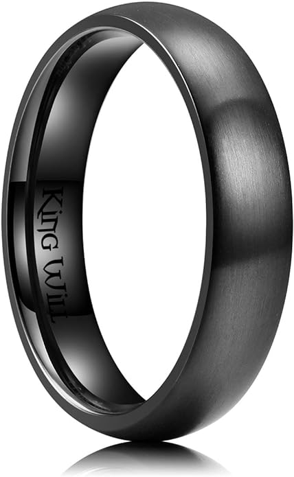 King Will Titanium Wedding Band for Men Women-Sliver/Black/Gold Plated Pure Titanium Wedding Ring, 3-9mm Widths Available Brushed Matte Design Comfort Fit Size 4-16