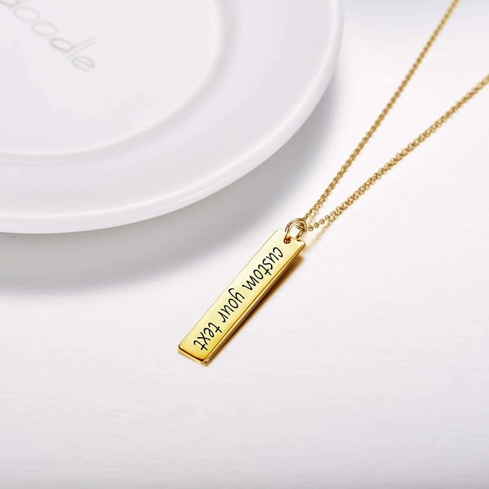 Customizable Your Name Bar Necklace Gift Personalized gift - Engraved Accessories for Wedding, Birthday, Graduation, Mother's Day, Christmas