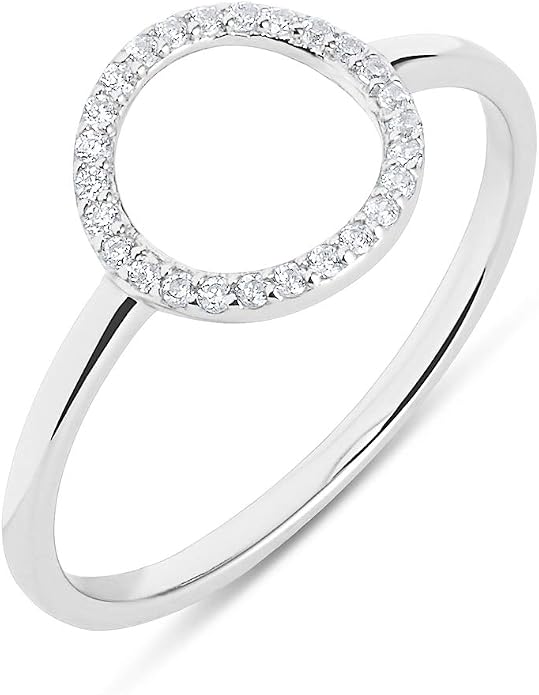 Milla Sterling Silver Rings for Women - Dainty Stackable Open Circle & Chain Gold Rings