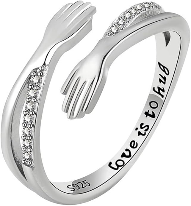 925 Sterling Silver Ring Minimalist Adjustable Rings Band Handmade Rings for Women Girls
