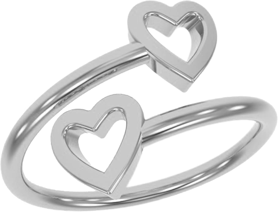 18k Gold Plated Simple Minimalist Heart Adjustable Stackable Halo Ring Band for Women Valentines Day Gifts for Her Comes with a Gift Box