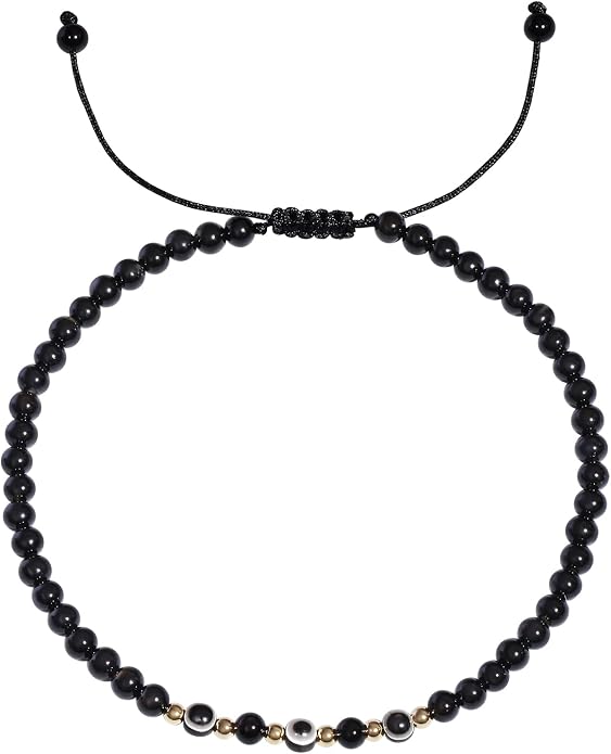 Evil Eye Ankle Bracelets for Women Beads Anklets Beach Accessiory Gemstone Healing Crystal Adjustable