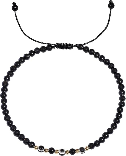 Evil Eye Ankle Bracelets for Women Beads Anklets Beach Accessiory Gemstone Healing Crystal Adjustable